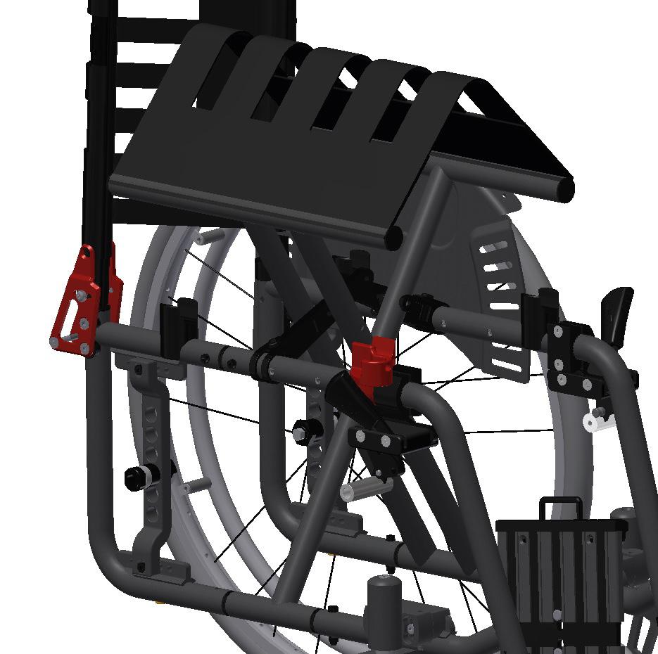 Pliegue la silla de ruedas para poder alcanzar los tornillos de fijación.