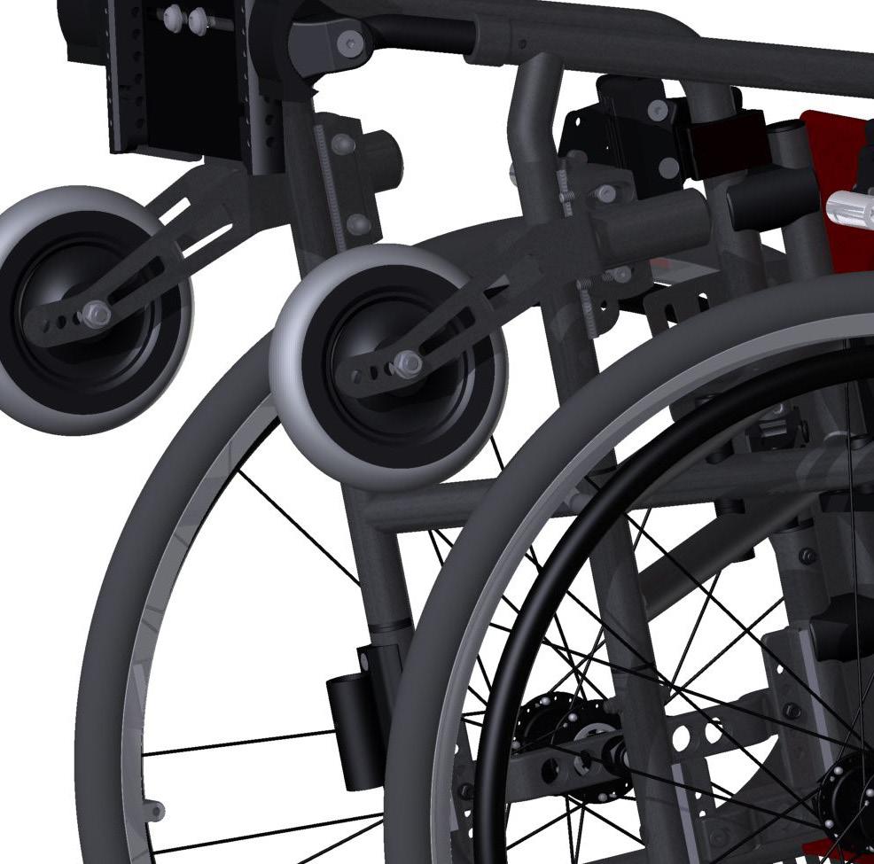 9.2. Regulación vertical Tumbe la silla de ruedas hacia atrás sobre los resposabrazos. (fig. 15).