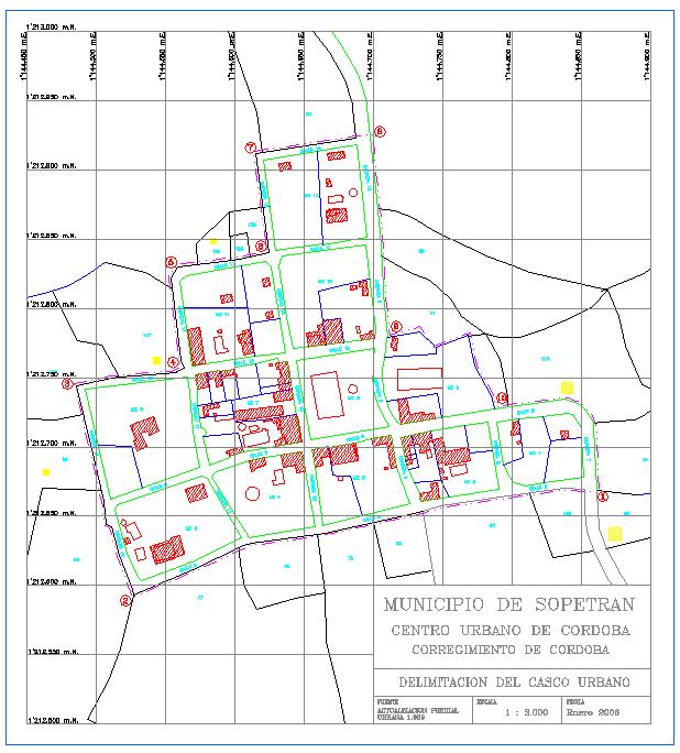 DELIMITACION DEL CENTRO URBANO DE CORDOBA Articulo 54. Descripción del Suelo Urbano del centro urbano de Horizontes.