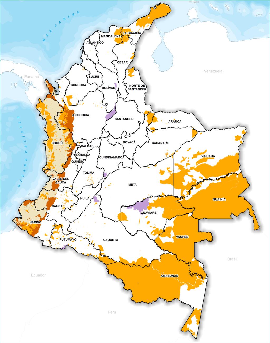 Área total Colombia: 114 074.970 ha * *Nota: Los valores de área y porcentuales son de referencia, pueden no coincidir con el área oficial.