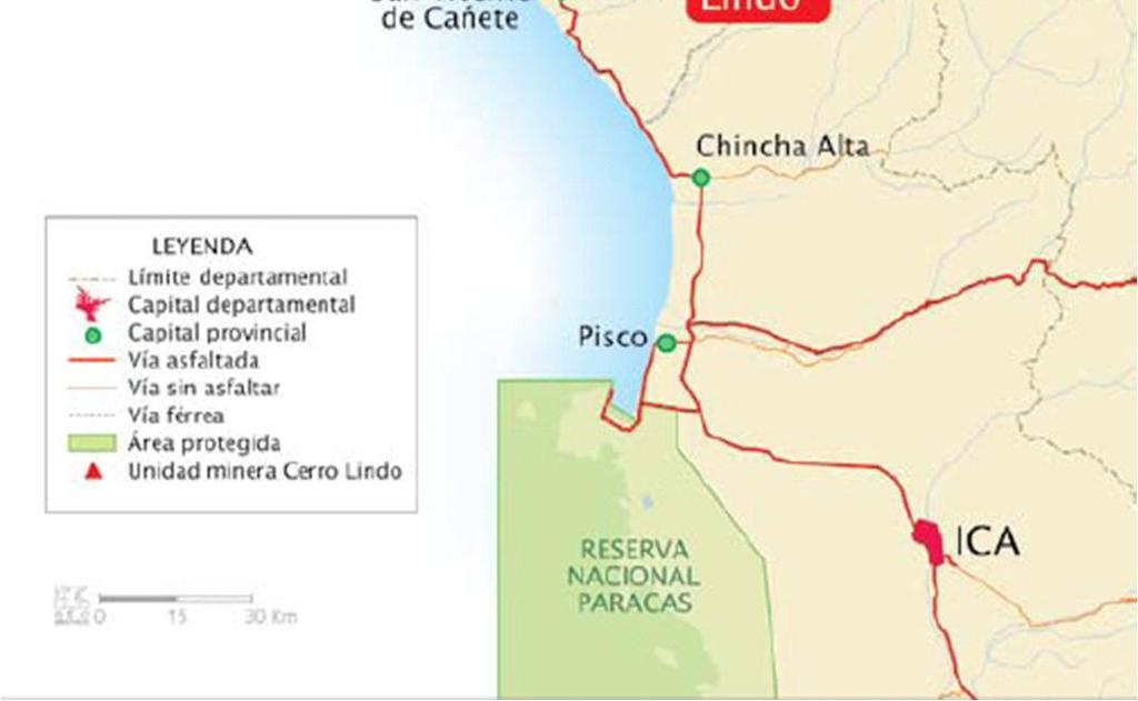 Lindo está ubicada en el distrito de Chavín,