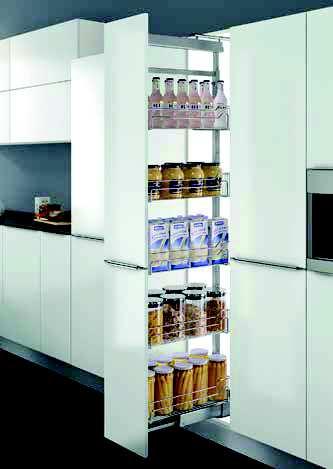 - Accesorios para muebles de cocina - Columnas Conjunto de bandejas para columna extraíble para frente de aplicar con cierre suave