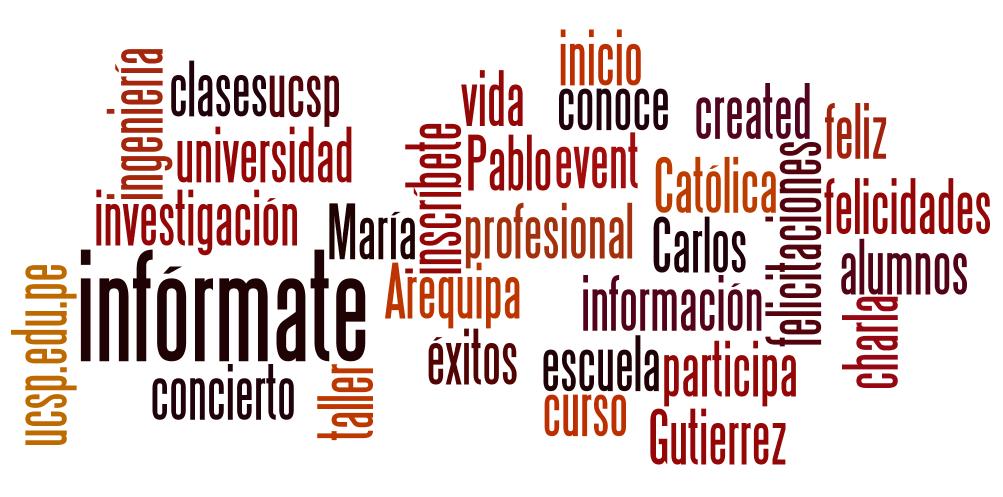 Tag Cloud Ejemplo: Universidad Católica San Pablo (UCSP) Con qué palabras asocian a su empresa?