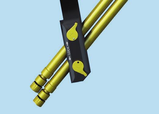 2 mm, longitud 400 mm Introduzca sendos conjuntos de trocar de tres piezas (vaina de protección, guía de broca y trocar) a través de los dos agujeros del brazo direccional.