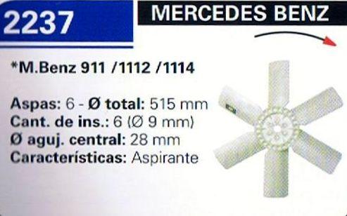PALETA VENTILADOR MERCEDES BENZ 91111121114,