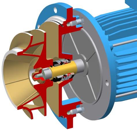 MOTOR ELÉCTRICO Motor con brida estándar IEC Rodamientos fijados Los tamaños de bombas mayores se montan con motor de