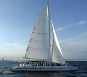 CATAMARAN CRUISING & BEER TASTING Enjoy a private BEER TASTING experience and the views of Barcelona Skyline while sailing on the CATAMARAN In an amusing and entertaining way you will be guided by a