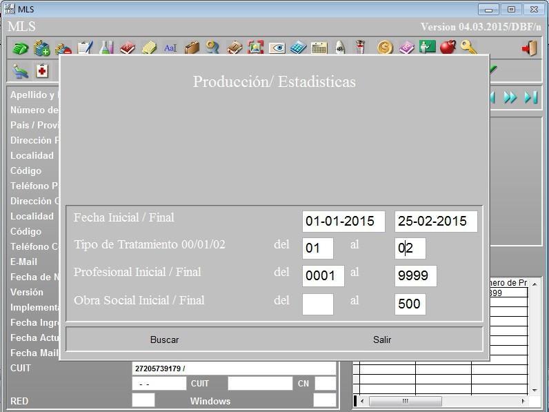 MÓDULO PRODUCCIÓN / ESTADÍSTICAS Completando los filtros disponibles para la