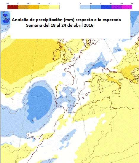 Durante esta semana vamos a continuar con entradas sucesivas de frentes atlánticos, que darán lugar a que las precipitaciones continúen siendo algo superiores a lo esperado para esta semana.
