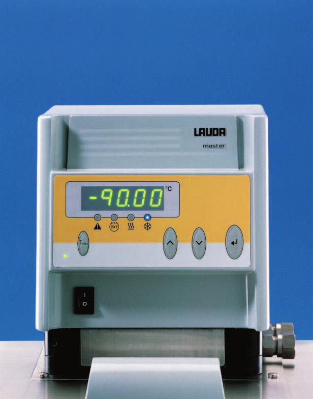 LAUDA Cabezal de control Master Los equipos de la gama Master han sido diseñados para todas las aplicaciones entre -90 y 300 C que requieren una regulación de alta precisión y