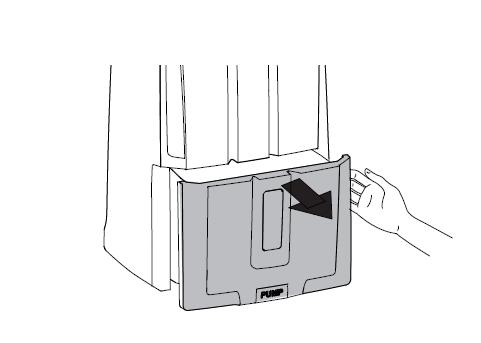 Instalación Coloque el DryArt en la habitación en Un espacio libre de al menos 2 pies (61 cm) se debe a la izquierda en la parte frontal del deshumidificador, a fin de no bloquear la salida de aire.