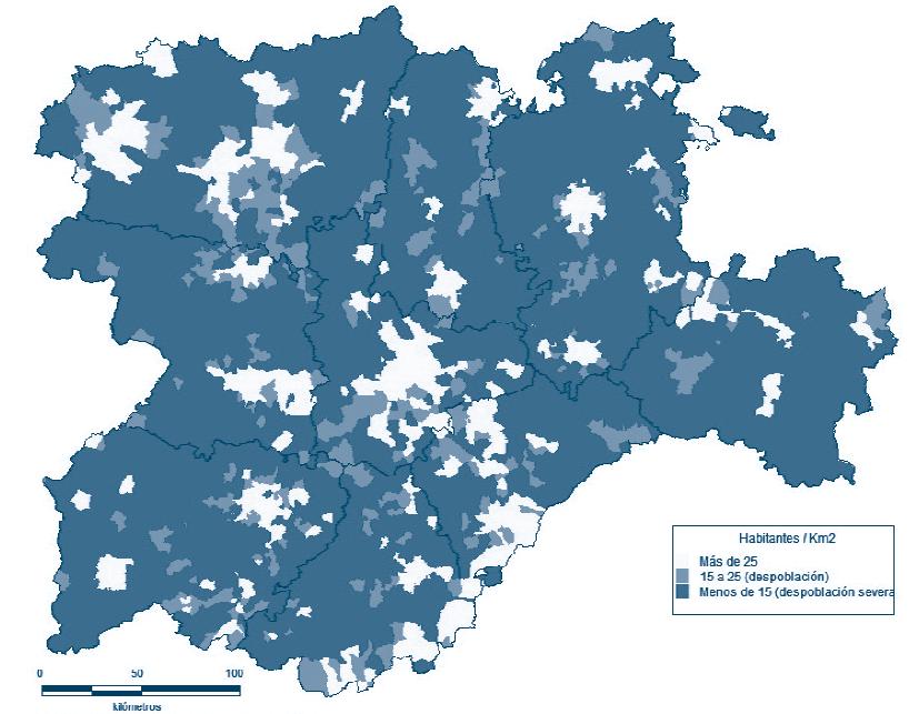 Figura A-57 Territorio por debajo del nivel de despoblación, 29 5 1 Kilómetros Fuente: Estadística de Variaciones Residenciales (INE).