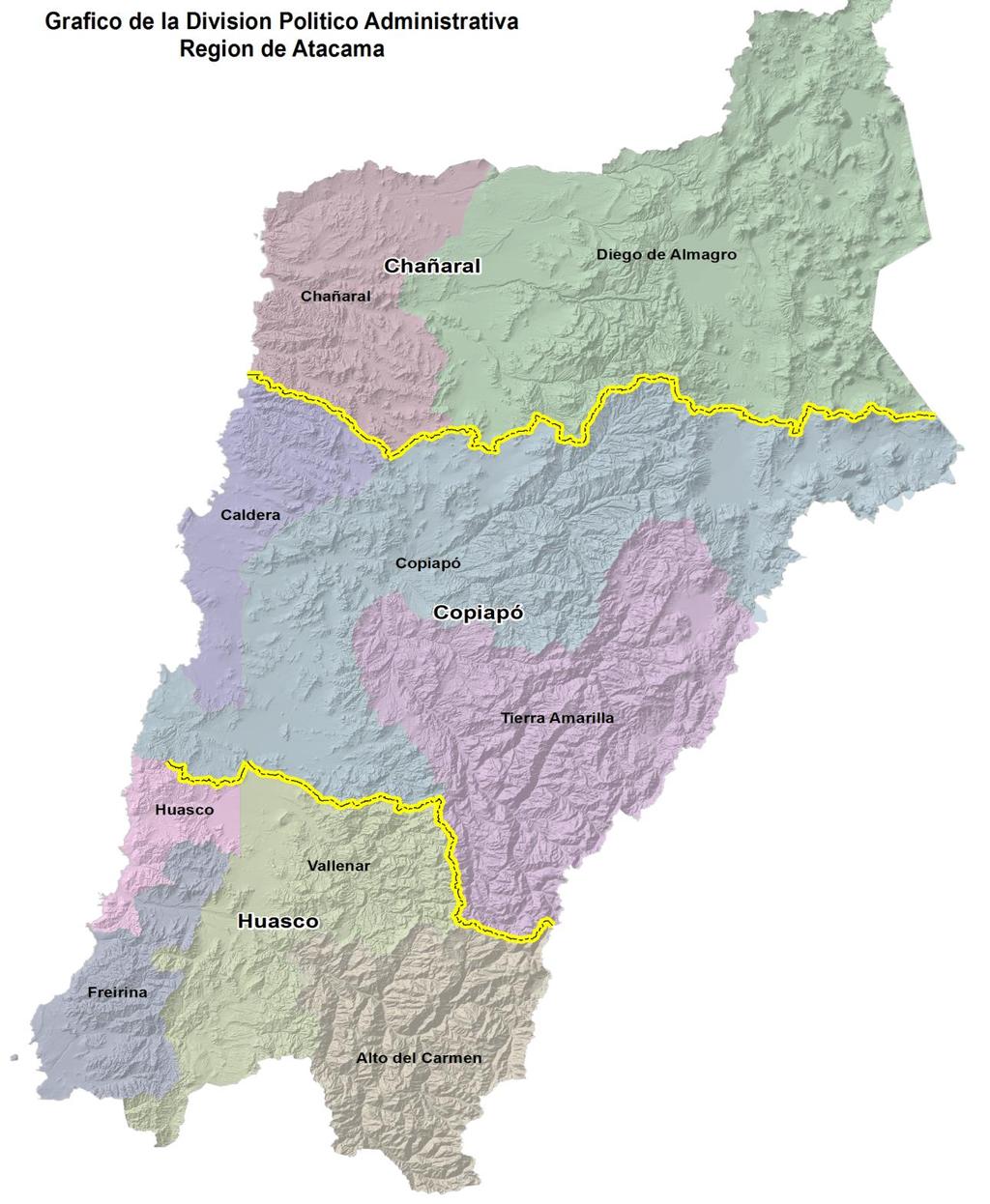 Figura 1. Territorios de Planificación, Región de Atacama. Fuente: Gobierno Regional de Atacama, División de Planificación y Desarrollo.
