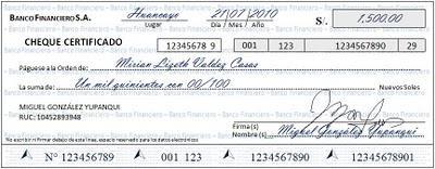 Cheque certificado: el banco certifica que el cheque tiene fondos, reservando los mismos hasta que sea cobrado.