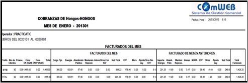 Modelo de reporte de cobranzas por libro facturados del mes y del mes anterior. 200 3.6.