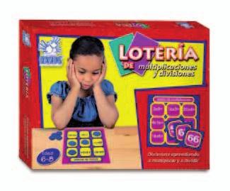18 7093 Lotería de Multiplicación y División Similar a la lotería tradicional pero en este juego se canta una carta con un número el cual es el