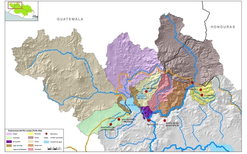 Balance Hídrico de la Cuenca Alta del Río Lempa Ramal Ocotepeque- Citalá-Masahuat 93.4 mill m 3 61.4 mill m 3 160 mill m 3 720 mill m 3 342.7 mill m 3 Ramal Asunción Mita-Güija 1097.