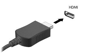 Conexión de dispositivos de video con un cable HDMI NOTA: Para conectar un dispositivo HDMI al equipo, necesita un cable HDMI que se vende por separado.