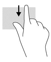 Cuando una aplicación está activa, el gesto desde el borde superior varía según la Deslice el dedo suavemente desde el borde superior para