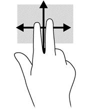 Acercamiento/alejamiento con dos dedos El gesto de acercamiento/alejamiento con dos dedos le permite ampliar o reducir imágenes o texto.