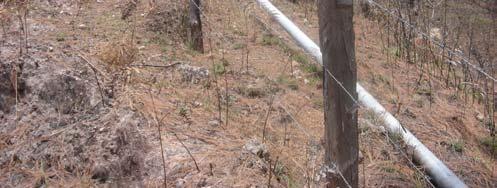 Se observa el tubo de 3 de diámetro que sirve de distribución de agua a San Pedro + 7 Fuentes de agua En principio, las aguas superficiales son más susceptibles de polución y las aguas profundas de