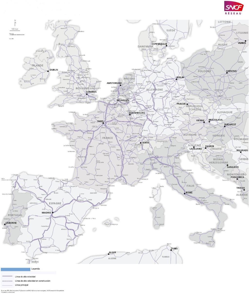 3.2 FERROCARRILES El mapa 10 presenta la red ferroviaria europea. MAPA 10.