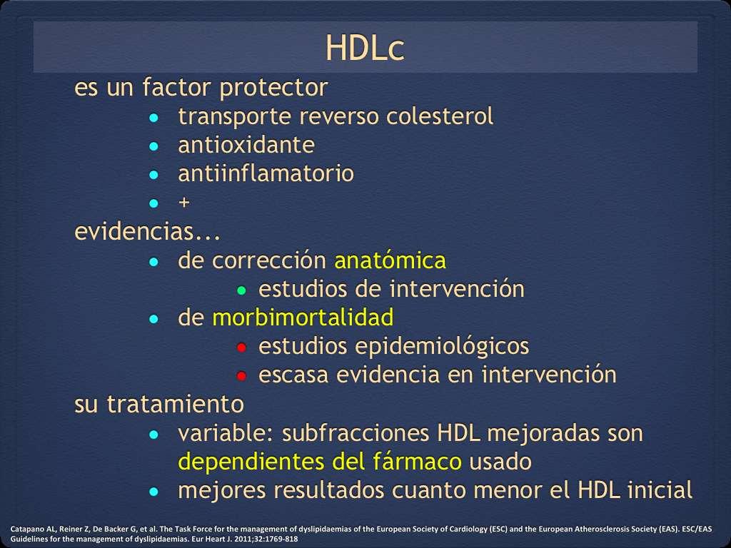 HDLc es un factor protector transporte reverso colesterol antioxidante antiinflamatorio + evidencias.