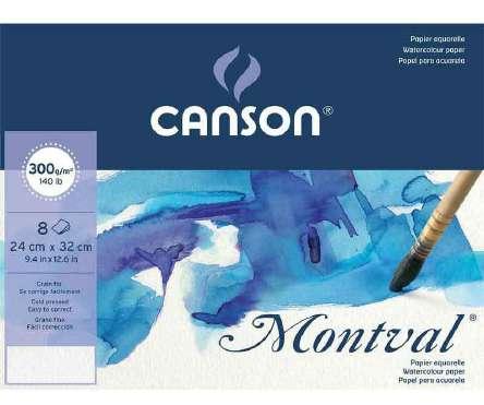 Canson Montval El papel Canson Montval grano fino es libre de ácido, permanente, con tratamiento antimoho y sin ningún tipo de