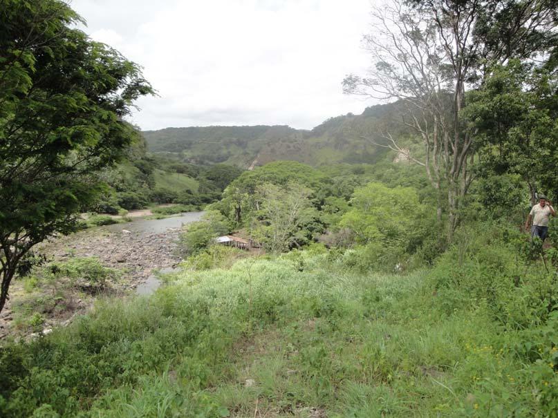 Foto 2. La vista es al Sur, aguas arriba de Río Estelí, desde la parte alta del escarpe superior.