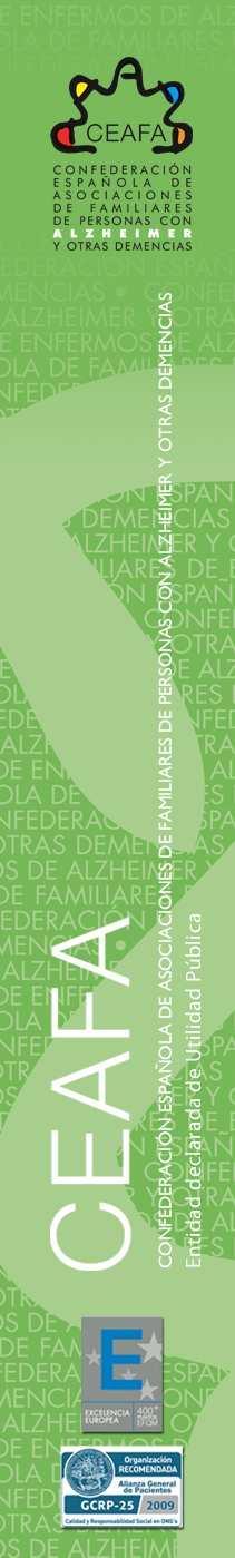 Día Mundial del Alzheimer 2012 Esfuerzo compartido Política de Estado del Alzheimer C/ Pedro Alcatarena nº 3 Bajo 31014 Pamplona (Navarra) Tel: 948 17 45 17 Fax: 948 26 57 39 E-mail: ceafa@ceafa.