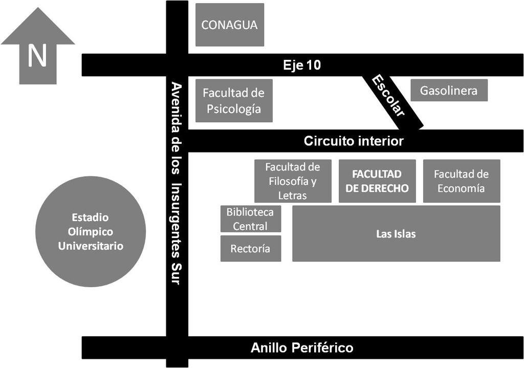 1. Ubicación de la sede La Facultad de Derecho de la UNAM se localiza en la dirección: Circuito