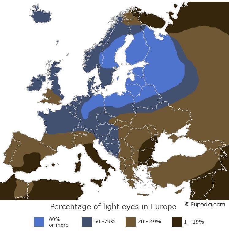 Introducción Variaciones color pelo y ojos: Más restringido a Europa Carácter