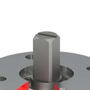 A notch machined at the top of the stem indicates the position of the disc