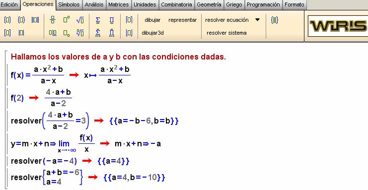 PRUEBS PU [EDUCNDO CON WIRIS] partado b) Para a = b = ) ( es continua derivable en todo su doinio, es decir.