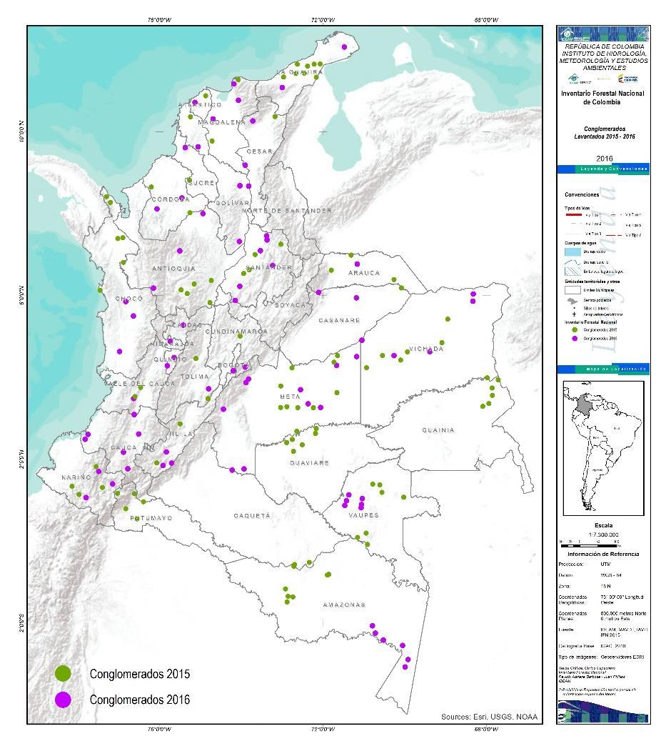 Avances Implementación Inventario Forestal Nacional Implementación del 5% de la muestra durante 05 y 06 57 0 Parcelas Conglomerados establecidos a nivel nacional Andes Orinoquia Caribe Amazonia