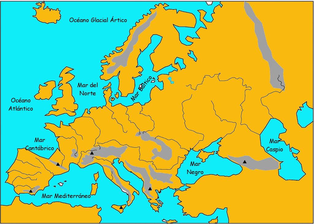 LA HIDROGRAFÍA DE EUROPA (Océano y mares) Océanos: Océano Glacial Ártico. Océano Atlántico.