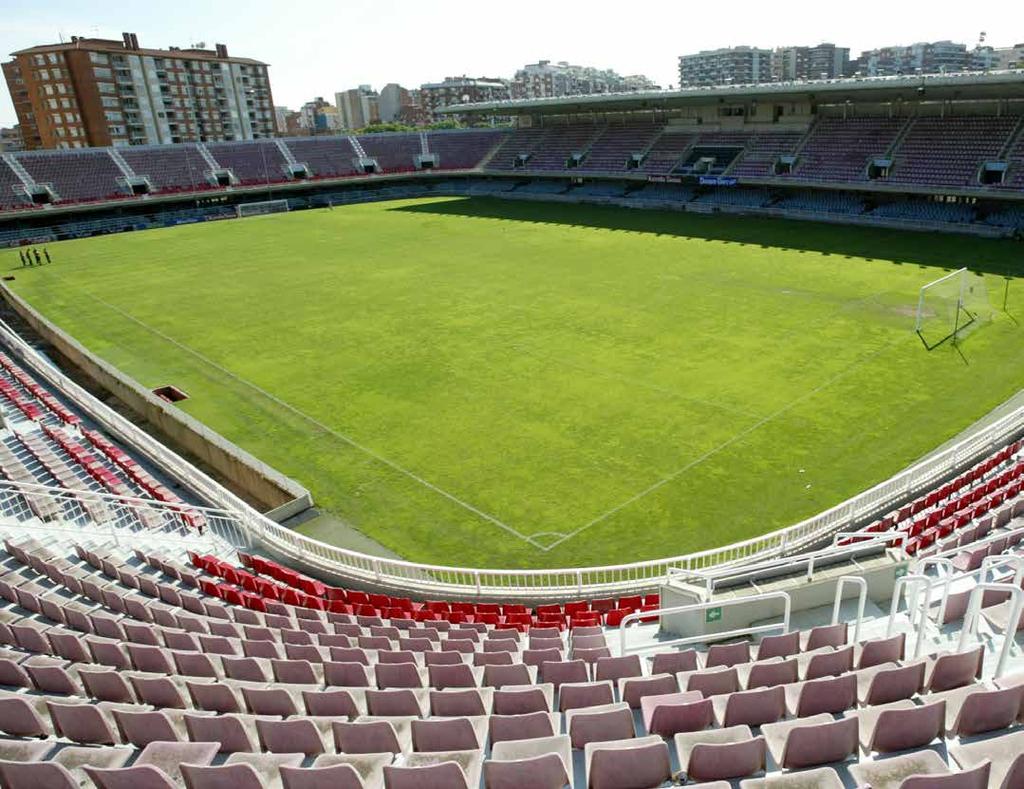 Miniestadi Situat al costat del Camp Nou i connectat al seu recinte mitjançant una passarel la elevada, acull els partits del segon equip de futbol
