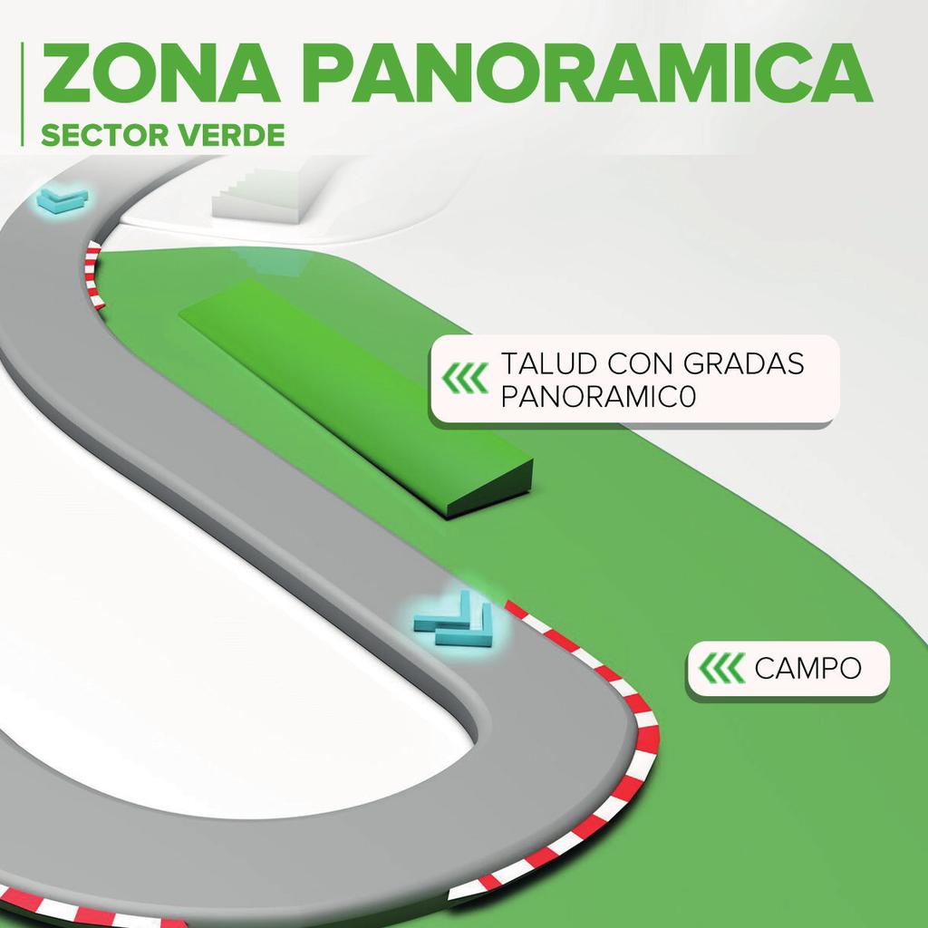 ZONA PANORAMICA VERDE CAMPO Incluye talud con gradas PUERTA DE INGRESO: Puerta 4 (Denominación: P4) ESTACIONAMIENTO: 4 (Denominación E4) DESCRIPCION: Desde esta zona se tiene visibilidad a nivel de
