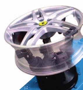 Esclusivo sistema di serraggio ruota A TULIPANO Viene eliminato il bloccaggio su griffe metalliche, che potrebbe danneggiare la superficie dei cerchi più sofisticati.