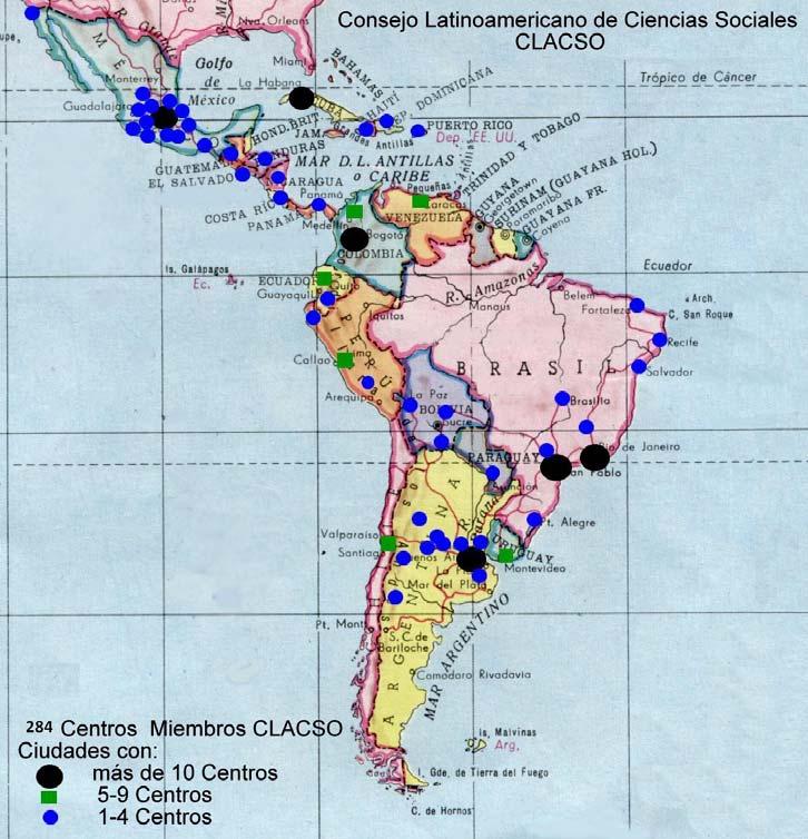 CLACSO CLACSO 284 centros de investigación en 21 países de América