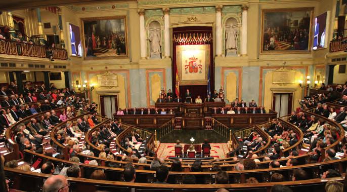 Título 5 De las relaciones entre el Gobierno y las Cortes Generales 67 Esta es la sala de reuniones de todos los diputados en el Congreso.