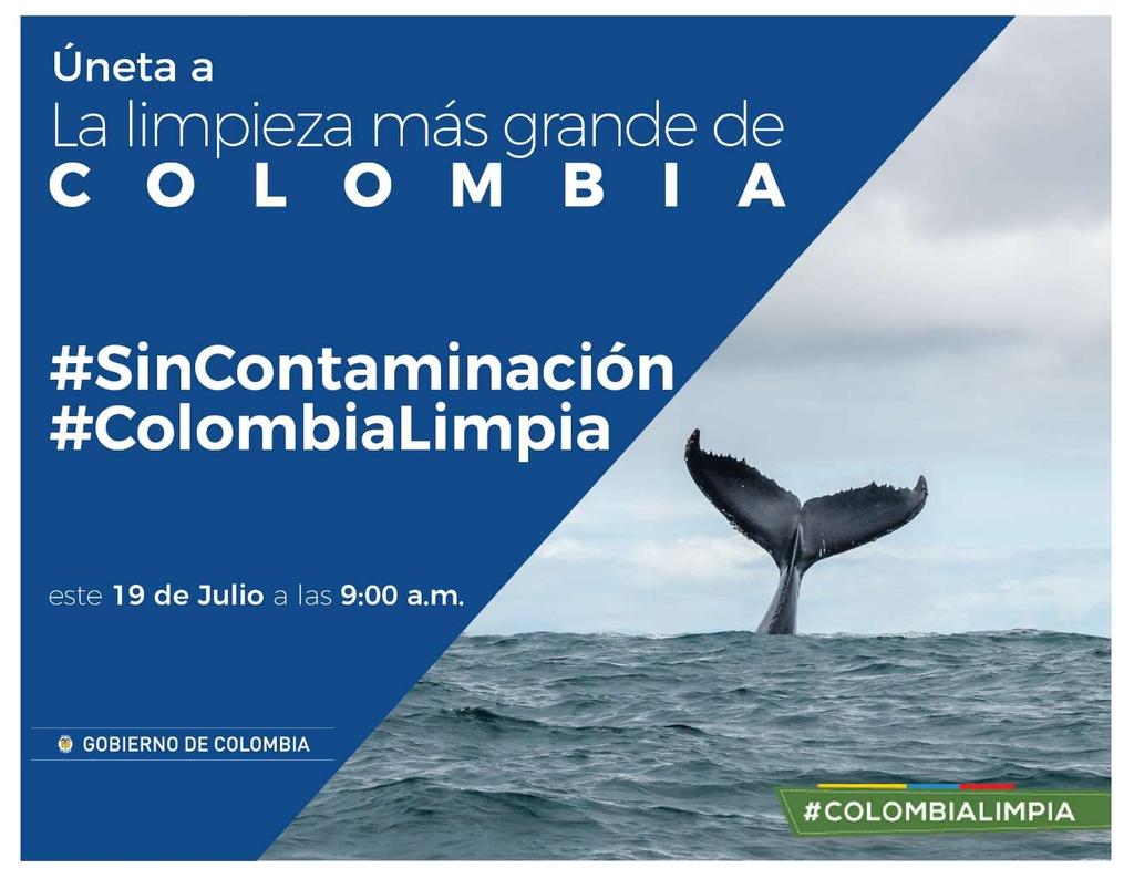 Los invitamos a participar el próximo 19 de julio de la Gran Jornada Nacional Colombia Limpia realizada por el Ministerio de Comercio, Industria y Turismo, con el apoyo del Ministerio de Ambiente y