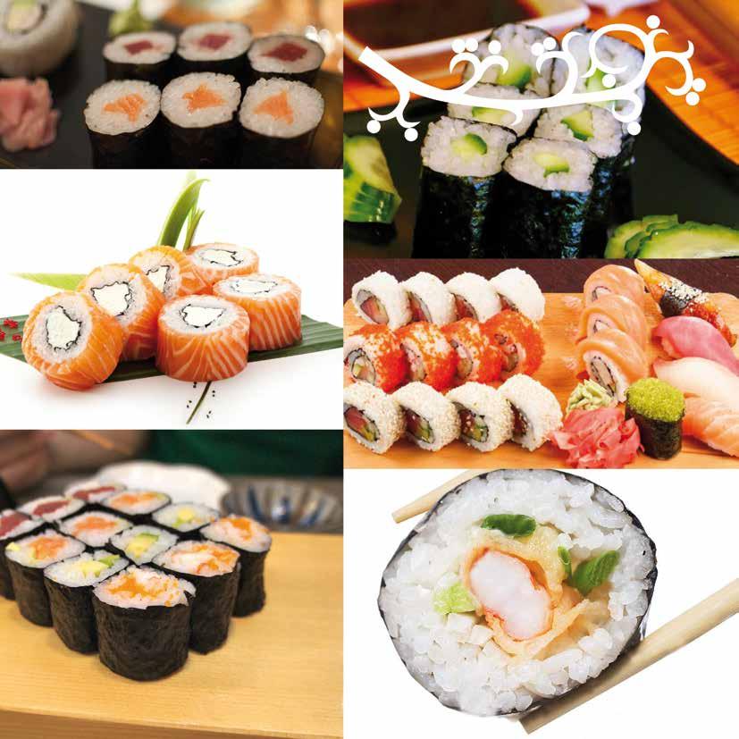 Sake (salmón) $ 5.200 $ 6.800 Tako (pulpo) $ 5.000 $ 6.300 Sashimi (9 o 12 cortes) Mixto $ 5.500 $ 6.700 Hosomakis (8 Bocados) Sake Maki (salmón) $ 2.600.- Ebi Maki (camarón) $ 2.400.