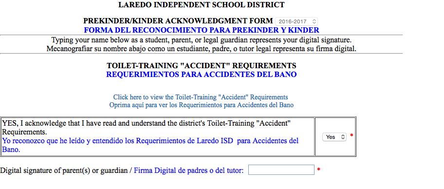 Click to view the Pre-Kinder or Kinder Requirements if you are enrolling a student is one of these grade levels. 10.