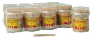 PALILLOS Toothpicks / Cure-dents PALILLO REDONDO 2 PUNTAS 65x2 mm. Ref.