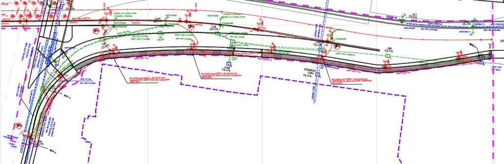 Ilustración 13. Plano de diseño fotométrico ajustado del proyecto de infraestructura correspondiente al Contrato IDU 1838 de 2015 (Conectante suroriental abscisas K0+000,000 - K0+173,024).