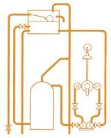 Para sistemas sin tomas de agua fría después de la válvula reductora de presión del calentador, se debería acoplar una válvula reductora de presión adicional y ajustarla a la misma presión que la del
