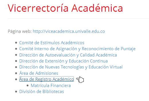 5. A continuación, cuando se encuentre en la página web de Registro Académico, aparecerá el link de ingreso al SRA (Sistema de Registro Académico), cerca de la mitad de