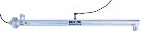 PURION 2500 H El PURION 2500 H está hecho en 1.4571. Se aplica para desinfectar el agua potable y legionella hasta un caudal de 4 m³/h y una transmisión del agua de al menos 90% por.