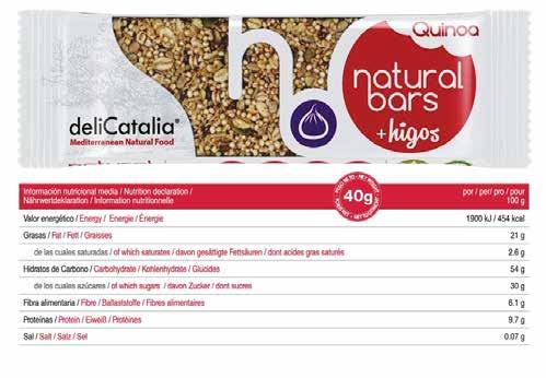 Produced in a facility that uses, milk, soy and nuts. Quinoa e Higos BARRITA ECOLÓGICA DE CEREALES CON QUINOA E HIGOS. Ingredientes.